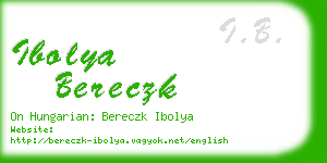 ibolya bereczk business card